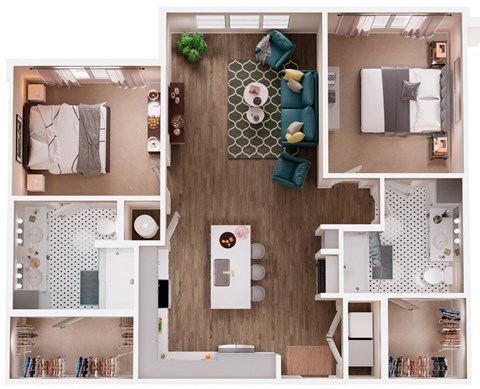 The Crown of Queen City Apartments in Charlotte, North Carolina B1 Floor Plan